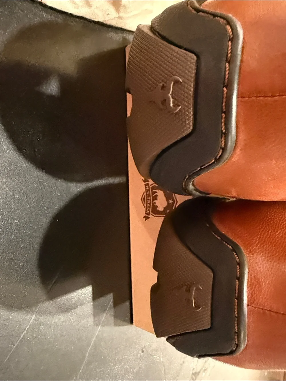 Trask Tan Leather Penny Loafers